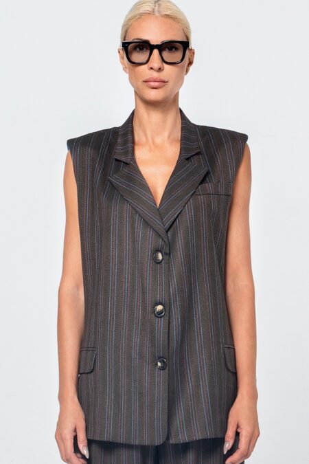 Diana vest (brown stripes)