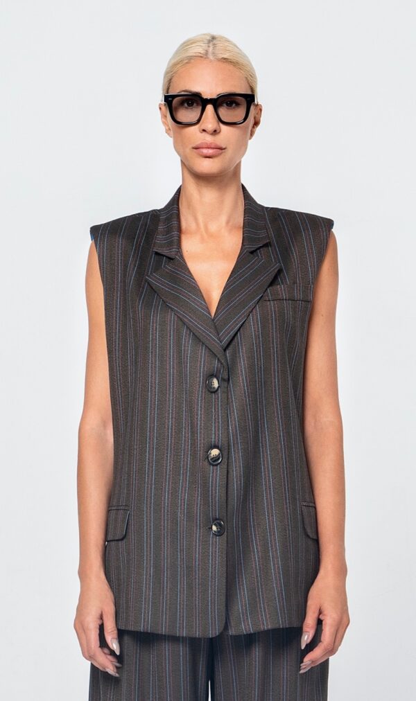 Diana vest (brown stripes)