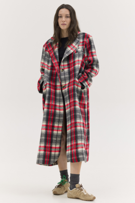 Jenny coat red plaid