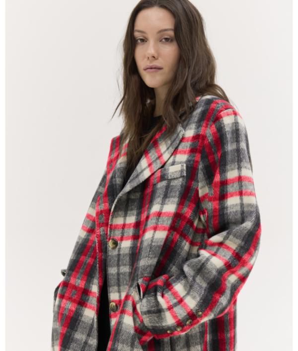 Jenny coat red plaid