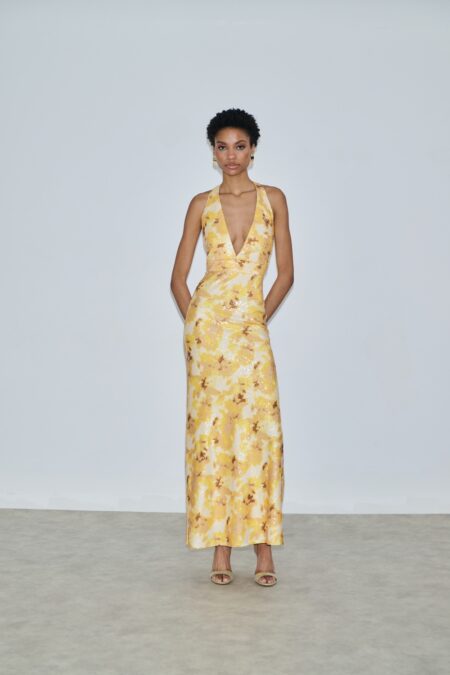 Aya sequin dress yellow