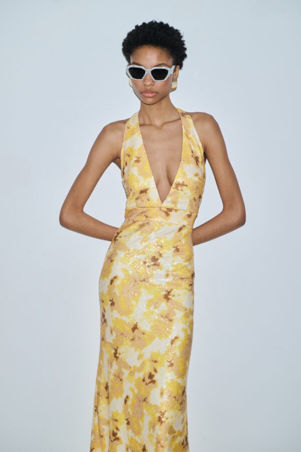 Aya sequin dress yellow