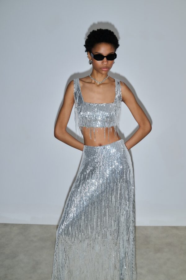 Sonia sequin skirt Silver