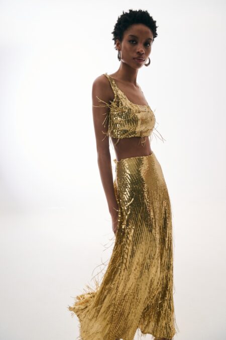 Sonia sequin skirt Gold