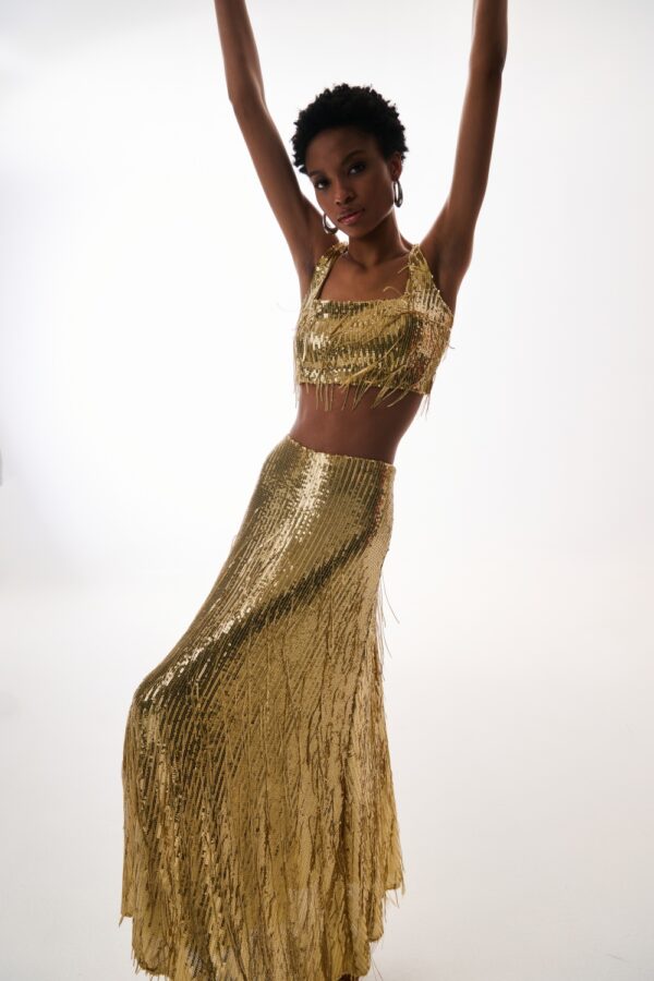 Sonia sequin skirt Gold