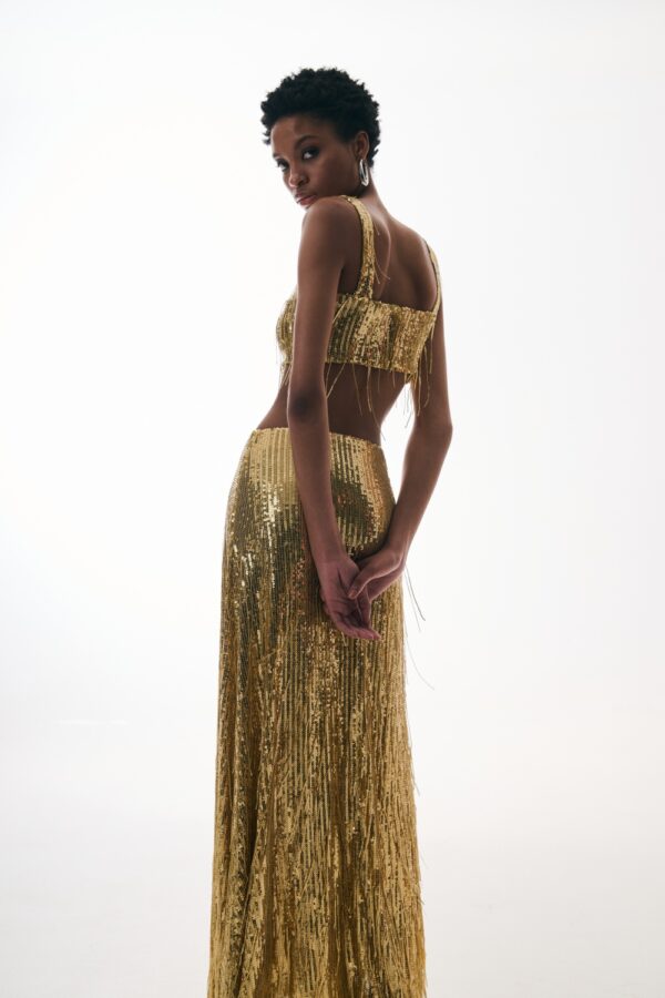 Sonia sequin skirt Gold