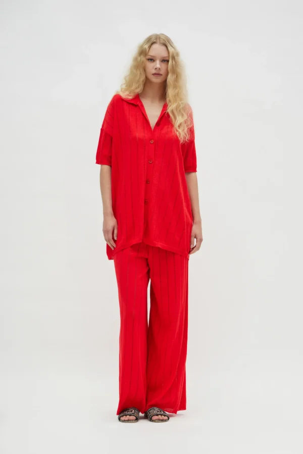 Abu dhabi Pants (Red)/Hemithea πλεκτό παντελόνι