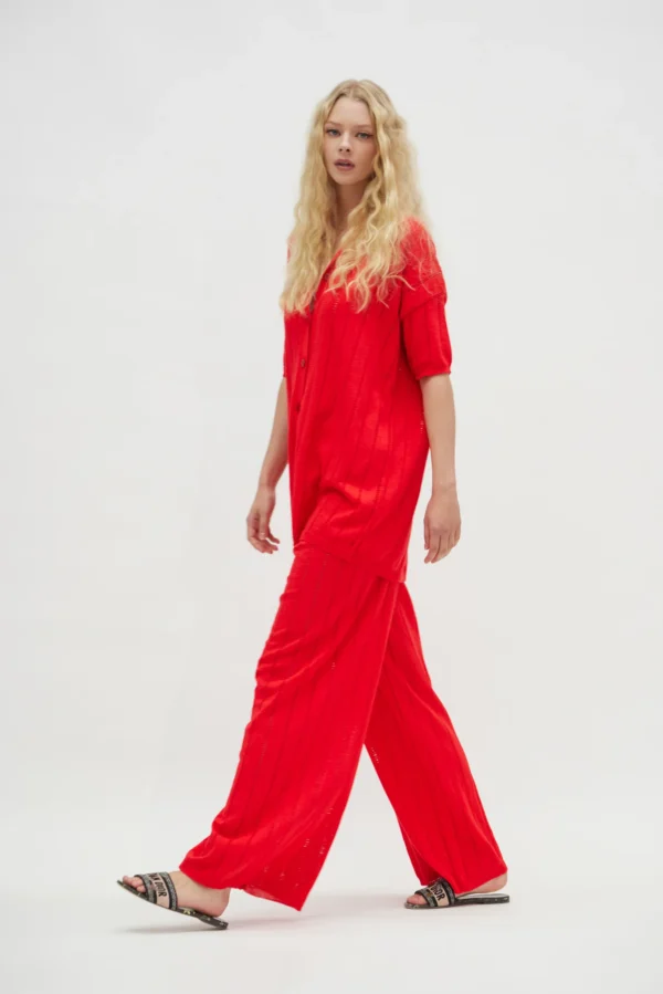 Abu dhabi Pants (Red)/Hemithea πλεκτό παντελόνι - Image 4
