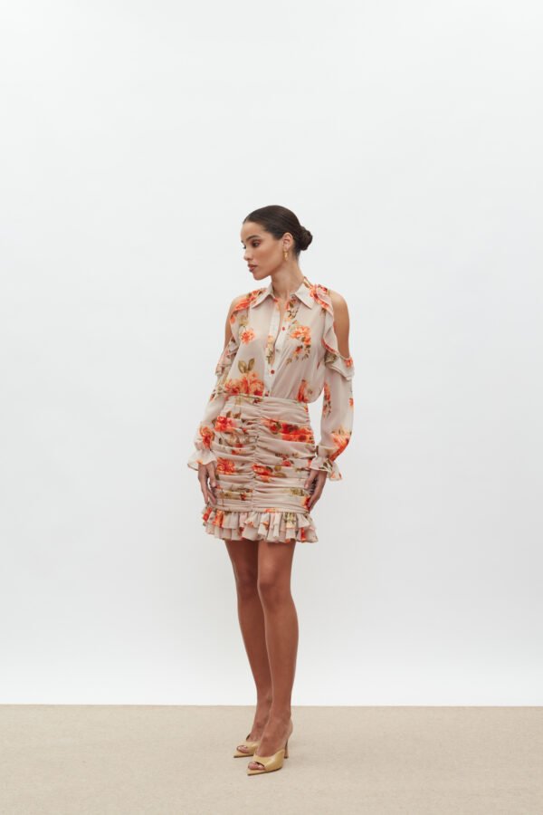 Angie skirt beige orange/ Mix&match φούστα