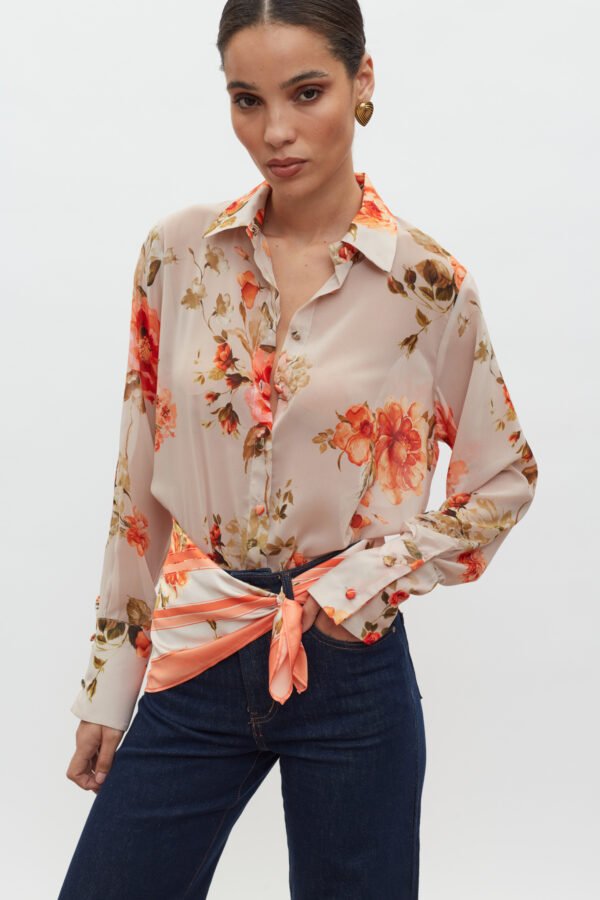 Amber shirt beige orange / Mix&match πουκάμισο - Image 2