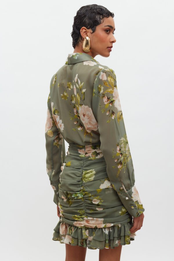 Amber shirt  olive ivory / Mix&match πουκάμισο - Image 4