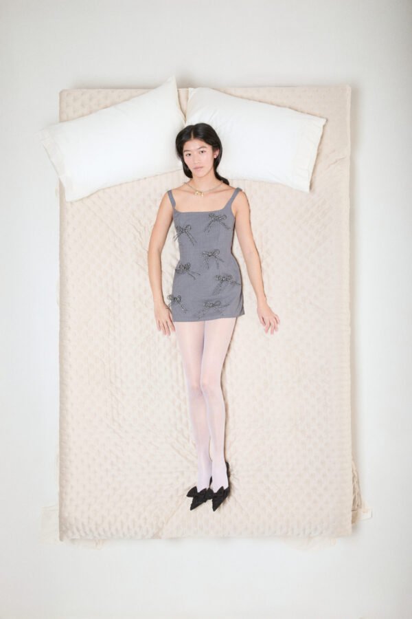 Mini bow dress/MilkWhite φόρεμα - Image 2