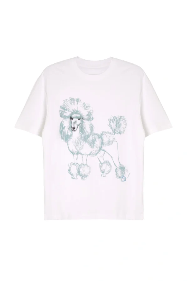 Milk White t-shirt με τύπωμα μέντα σκύλος