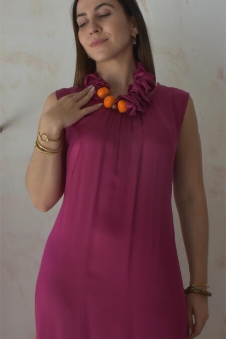 Satin summer dress (cherry)/Athina klo φόρεμα