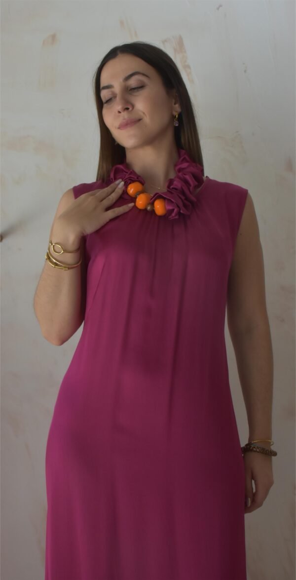 Satin summer dress (cherry)/Athina klo φόρεμα