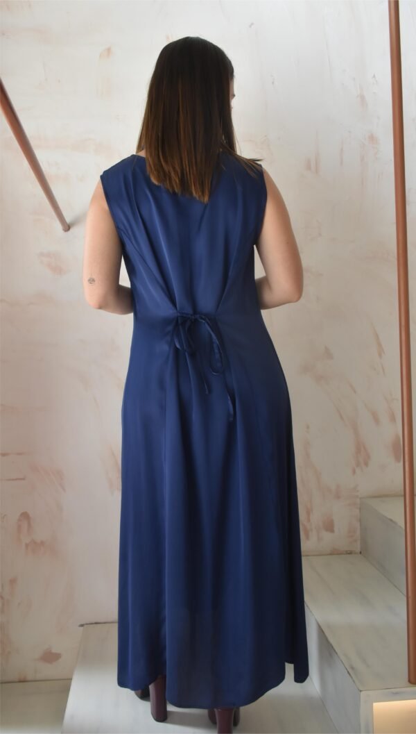 Satin summer dress (blue)/Athina klo φόρεμα - Image 3