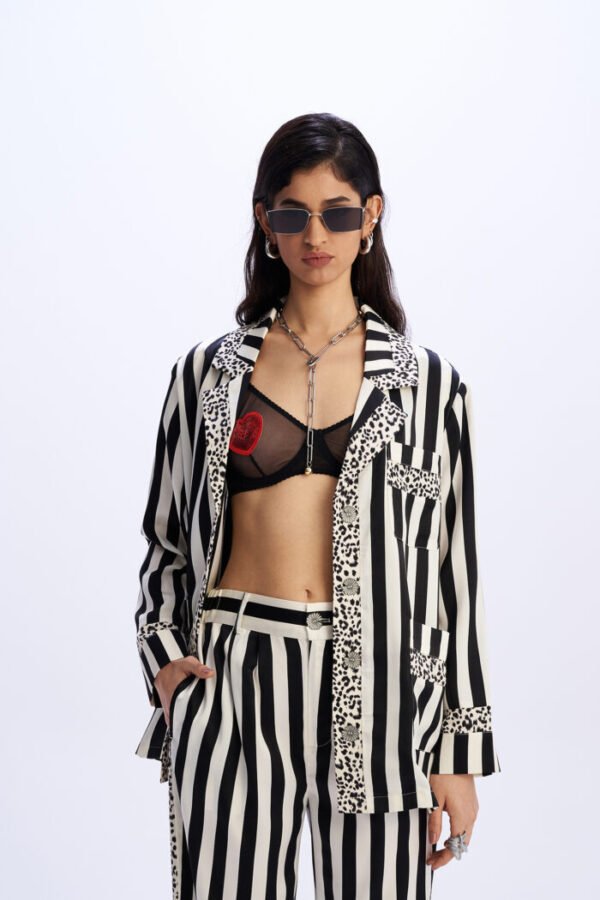 Black and white striped jacket/C9 πουκάμισο - Image 4