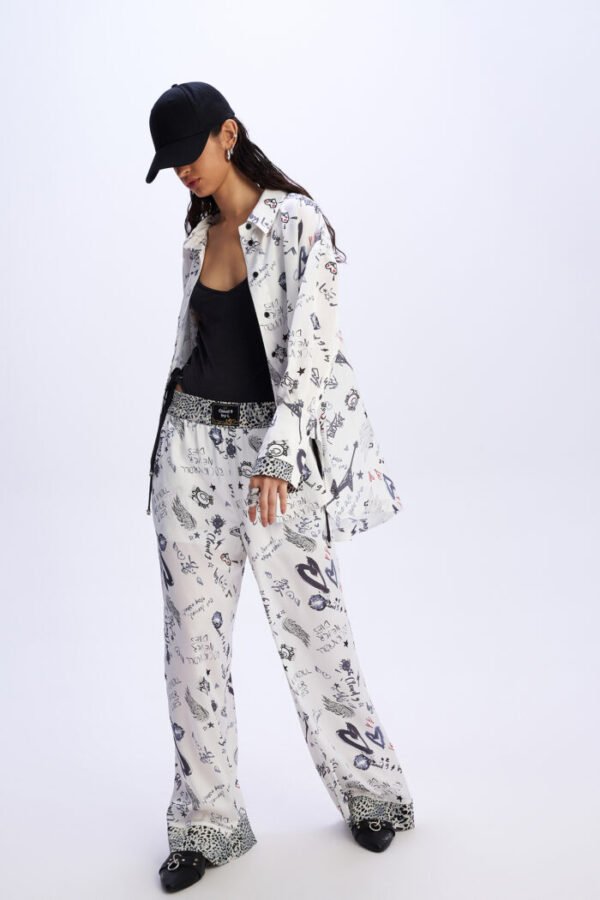 White graffiti pants /C9 πατελόνι - Image 2