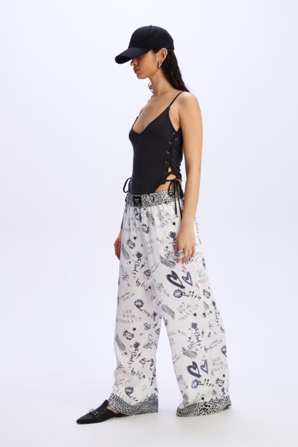 White graffiti pants /C9 πατελόνι - Image 4