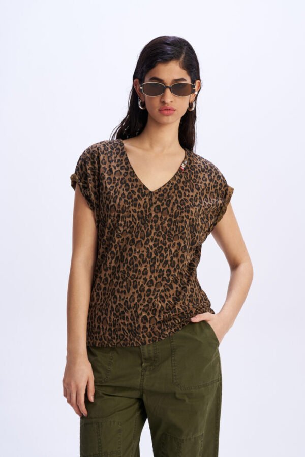Brown leopard t-shirt /C9 μπλούζα - Image 2