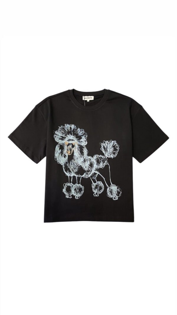 Milk White t-shirt με τύπωμα λευκό σκύλος