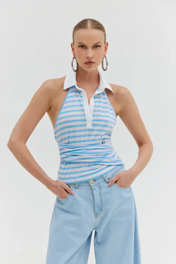 St. Barth Top (Blue Stripes)/Hemithea top