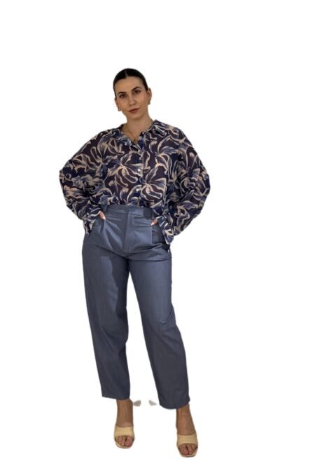 Dorina pants/New Age παντελόνι μπλε ραφ
