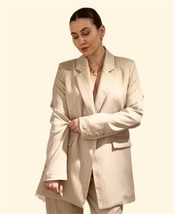 Oliana blazer/New Age σακάκι εκρού ριγέ