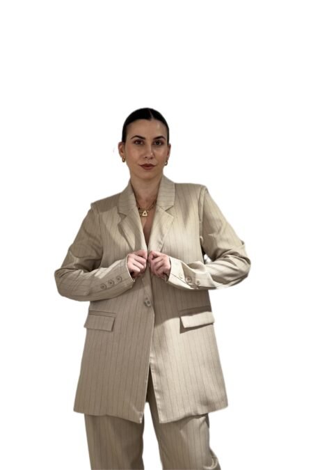 Oliana blazer/New Age σακάκιν μπεζ ριγέ