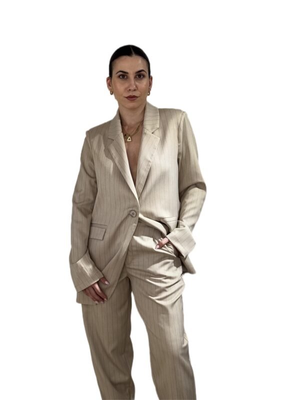 Oliana blazer/New Age σακάκιν μπεζ ριγέ - Image 4