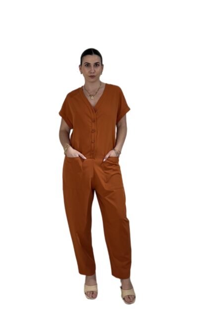 Jumpsuit Lio/New Age oλόσωμη φόρμα καμένο πορτοκαλί