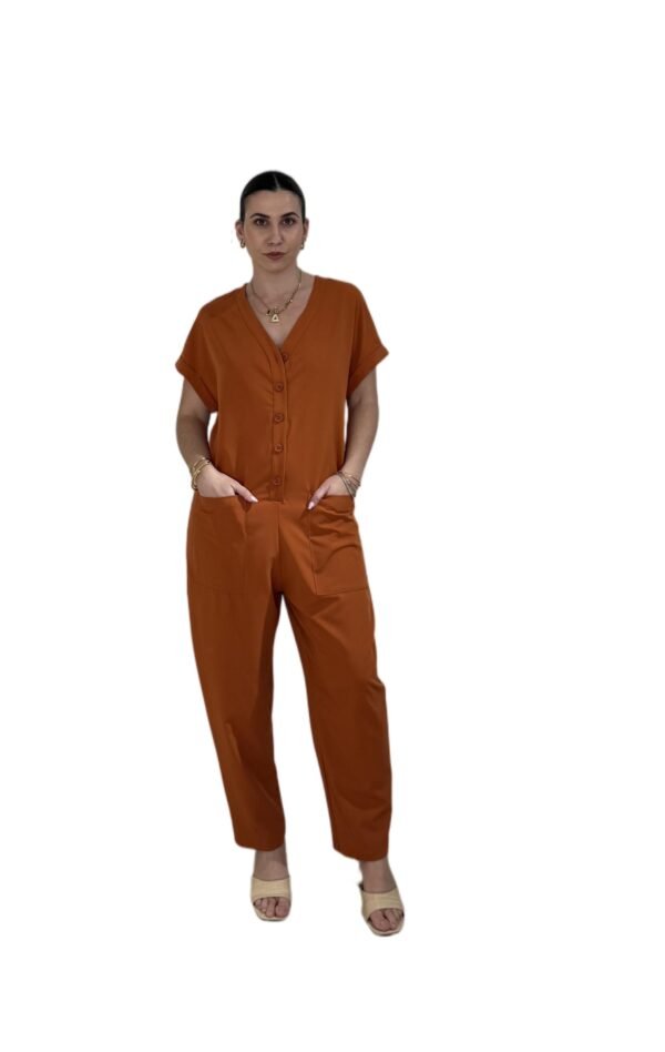 Jumpsuit Lio/New Age oλόσωμη φόρμα καμένο πορτοκαλί