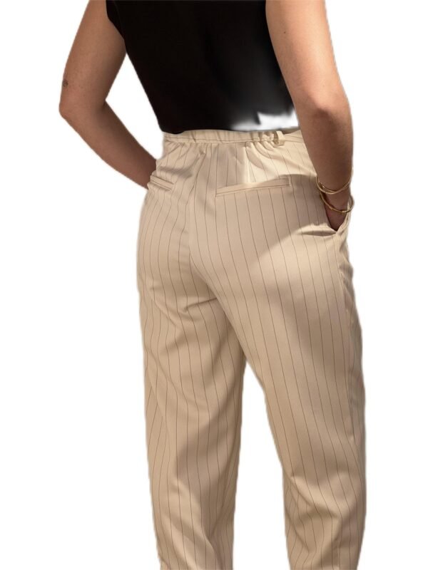 Oliana pants/New Age παντελόνι εκρού ριγέ - Image 3
