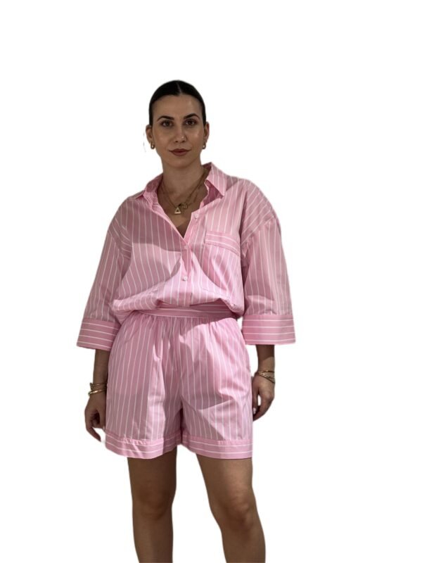 Aria shorts/New Age σορτς ριγέ ροζ - Image 2