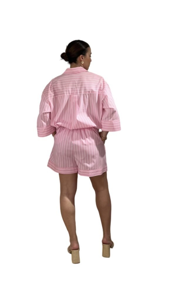 Aria shorts/New Age σορτς ριγέ ροζ - Image 3