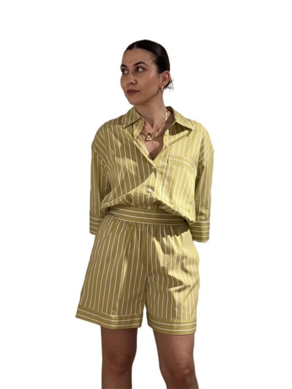 Aria shorts/New Age σορτς ριγέ lime - Image 2