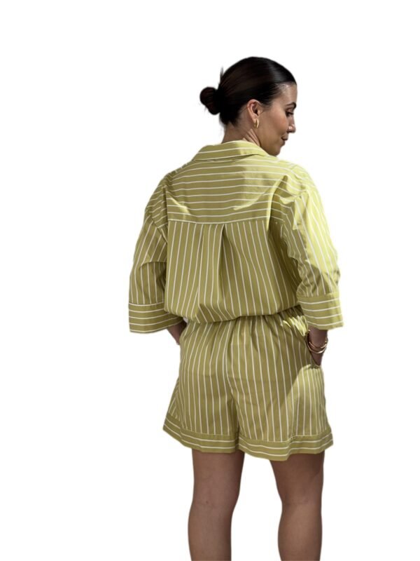 Aria shorts/New Age σορτς ριγέ lime - Image 3