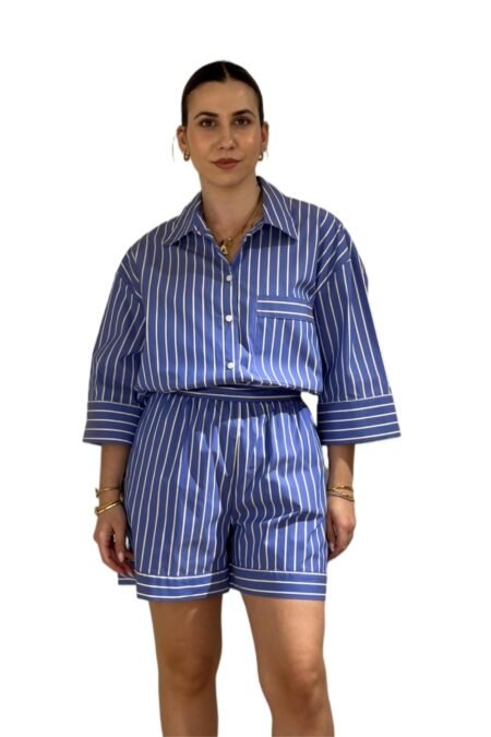 Aria shorts/New Age σορτς ριγέ μπλε