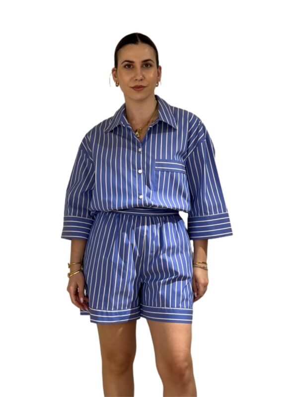 Aria shorts/New Age σορτς ριγέ μπλε