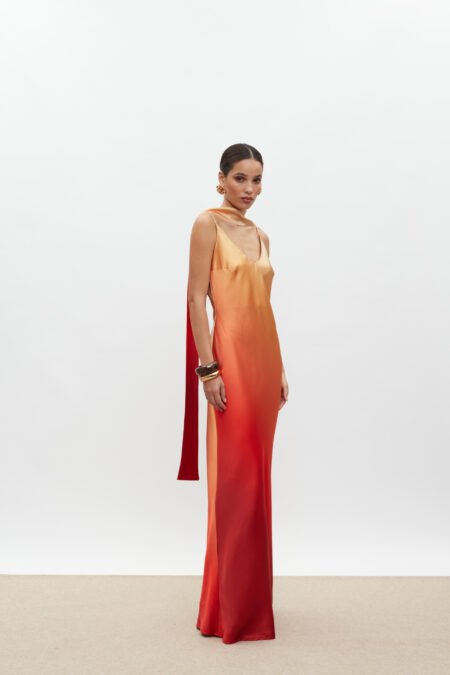 Calista dress ompre beige terracotta/ mix match φόρεμα