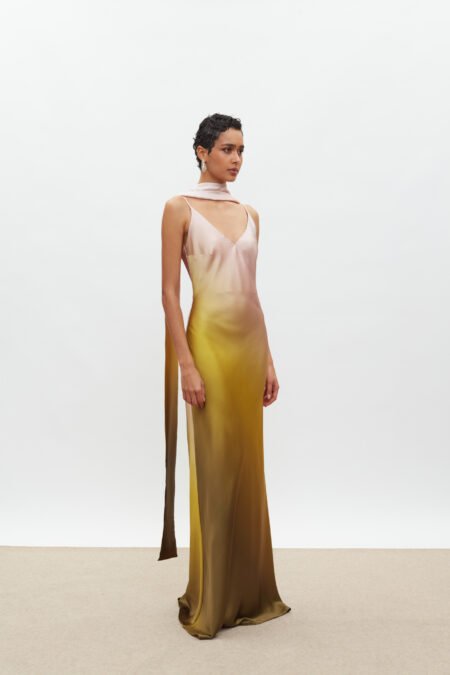 Calista dress ompre olive pink / mix match φόρεμα