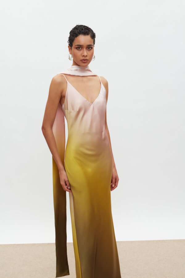 Calista dress ompre olive pink / mix match φόρεμα - Image 4