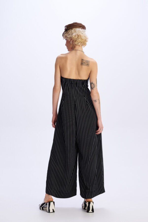Black and white striped jumpsuit/ C9 φόρμα - Image 5