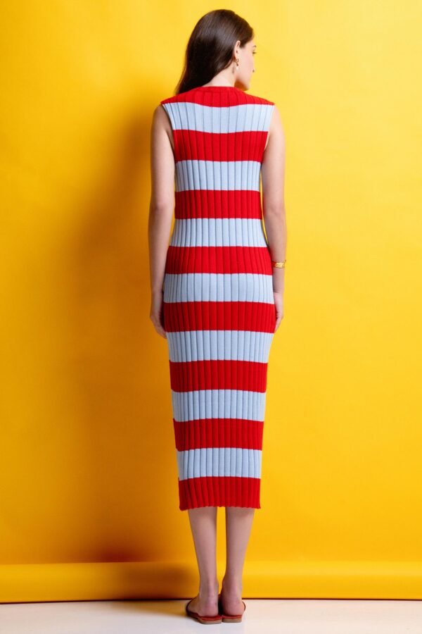 Molly knitted dress (light blue/red)/Mamoush πλεκτό φόρεμα - Image 2