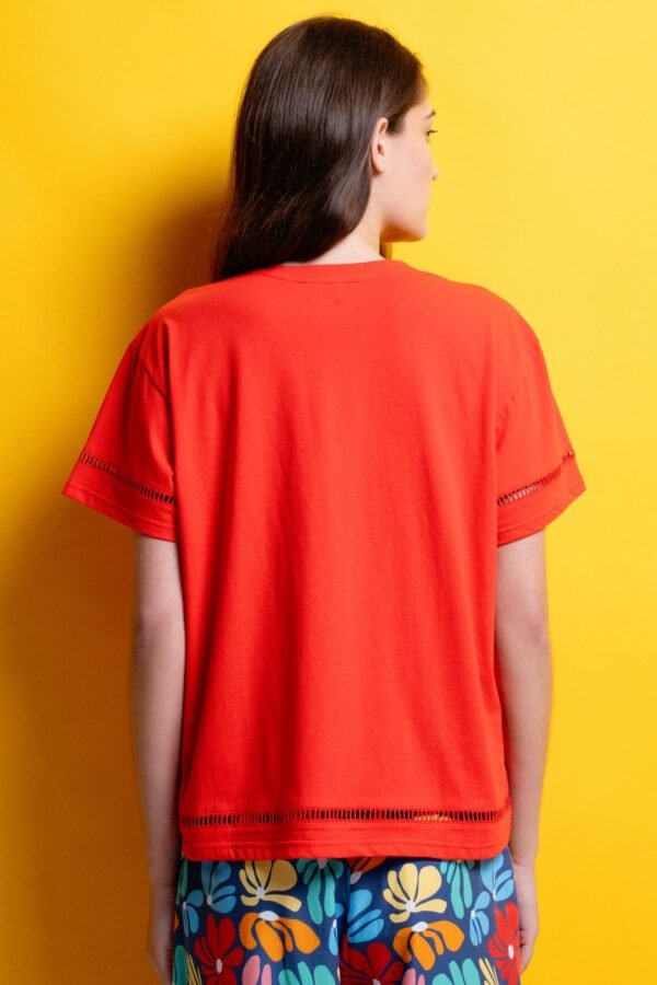 T-shirt μονόχρωμα (red)/Mamoush βαμβακερό τοπ - Image 2