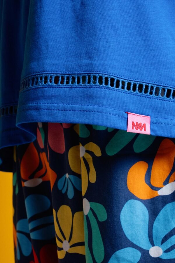 T-shirt μονόχρωμα (blue)/Mamoush βαμβακερό τοπ - Image 3