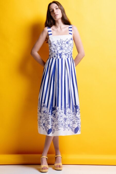 Mira midi dress (blue stripes)/Mamoush φόρεμα μπλε ρίγες