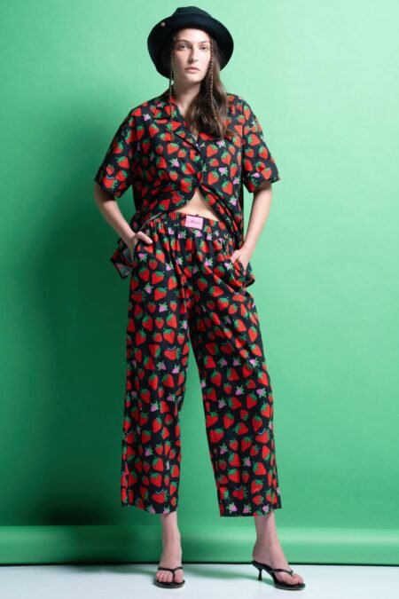 Elly cropped pants (strawberries)/Mamoush παντελόνι