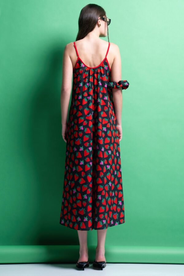 Alma midi dress (black strawberries)/Mamoush φόρεμα - Image 2