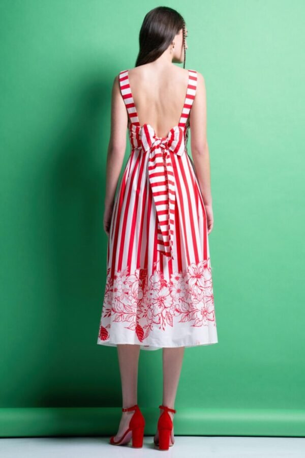 Mira midi dress (blue stripes)/Mamoush φόρεμα κόκκινες ρίγες - Image 2